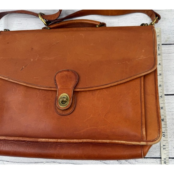 Coach Legacy Briefcase Satchel Leather Brown Classic Flap Buckle 308 17 - Picture 14 of 14